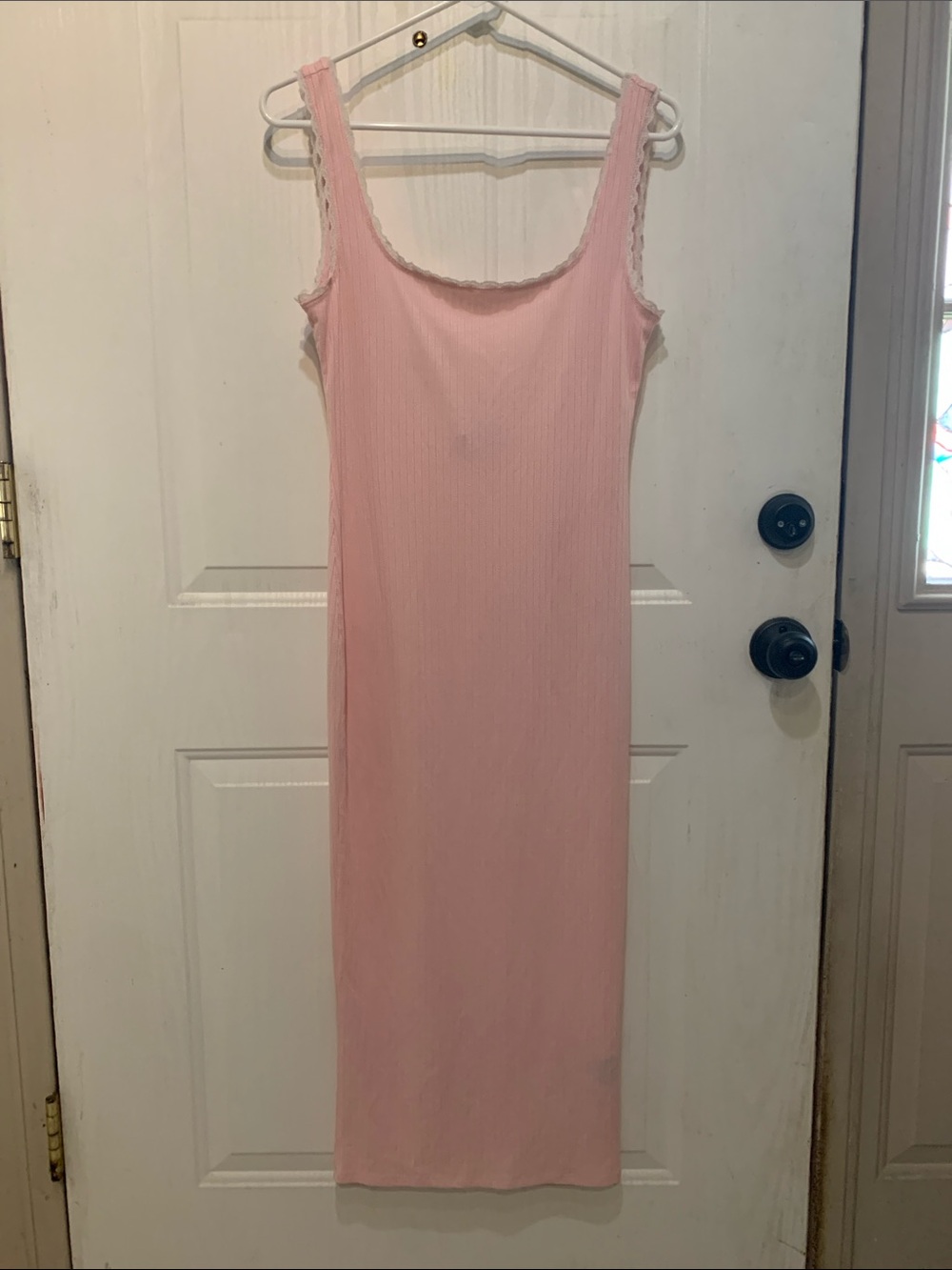 Ribbed Baby Pink Midi Dress - Picture 4 of 10